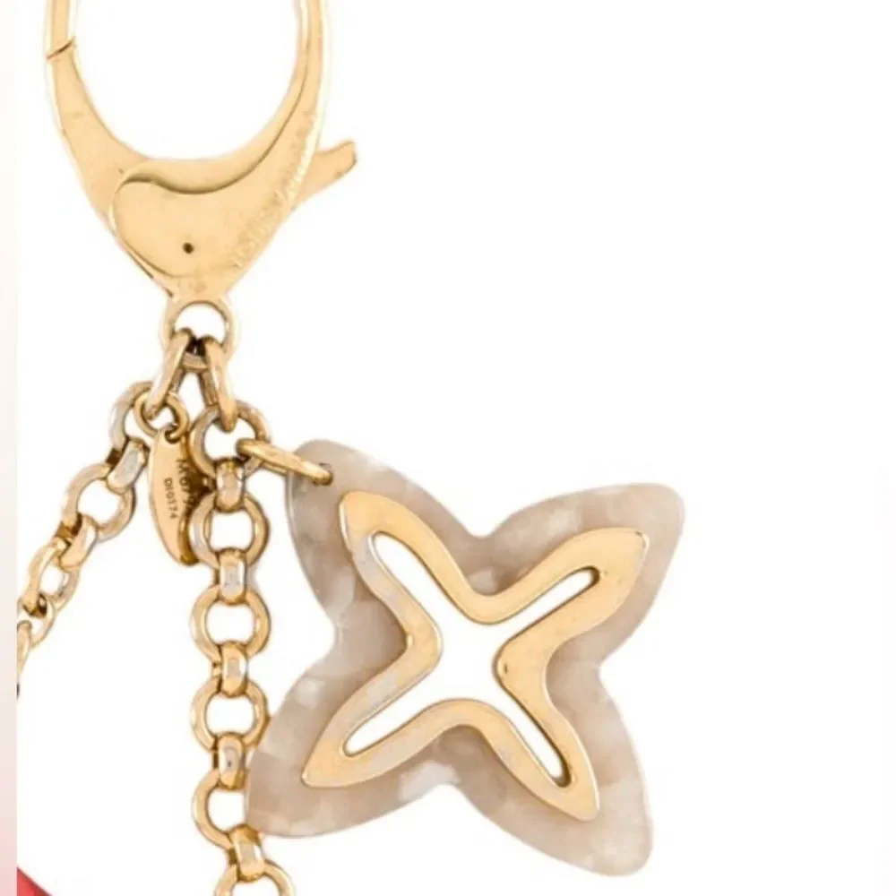 Louis Vuitton Bijou De Sac Insolence Bag Charm Keychain Gold Resin Multicolor